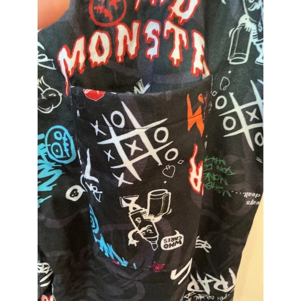 FRESH PRINCE OF BELAIR GRND‎ MONSTER Black Graffiti Jogger Drawstring XLARGE